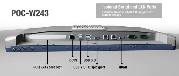 Advantech POC-W243 PC i7-600U 16GB 240GB SSD 24 inch